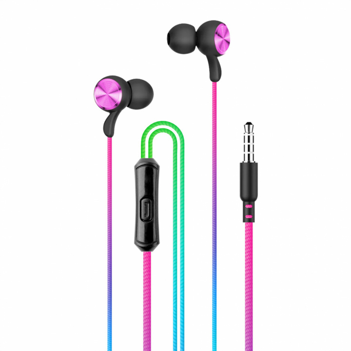 Setty SPD-J-313 Wired earphones, Rainbow i gruppen Elektronikk / Lyd & Bilde / Hodetelefoner & Tilbehør / Hodetelefoner hos TP E-commerce Nordic AB (A22502)