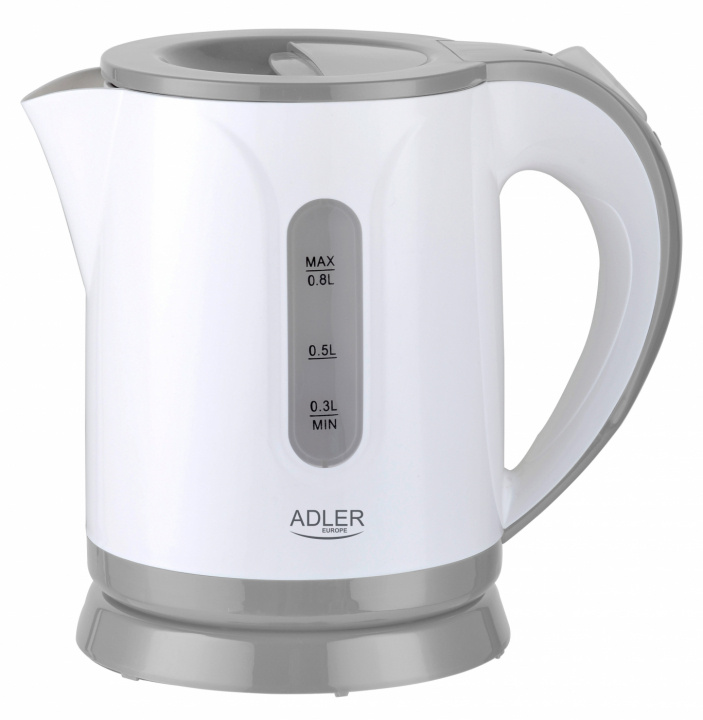 Adler AD 1371 Kettle plastic 0,8 L, grey i gruppen HJEM, HUS OG HAGE / Husholdningsapparater / Vann og juice / Vannkokere hos TP E-commerce Nordic AB (A22644)