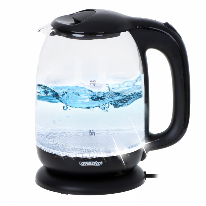 Mesko MS 1302 Kettle glass 1,7 L, black i gruppen HJEM, HUS OG HAGE / Husholdningsapparater / Vann og juice / Vannkokere hos TP E-commerce Nordic AB (A22659)