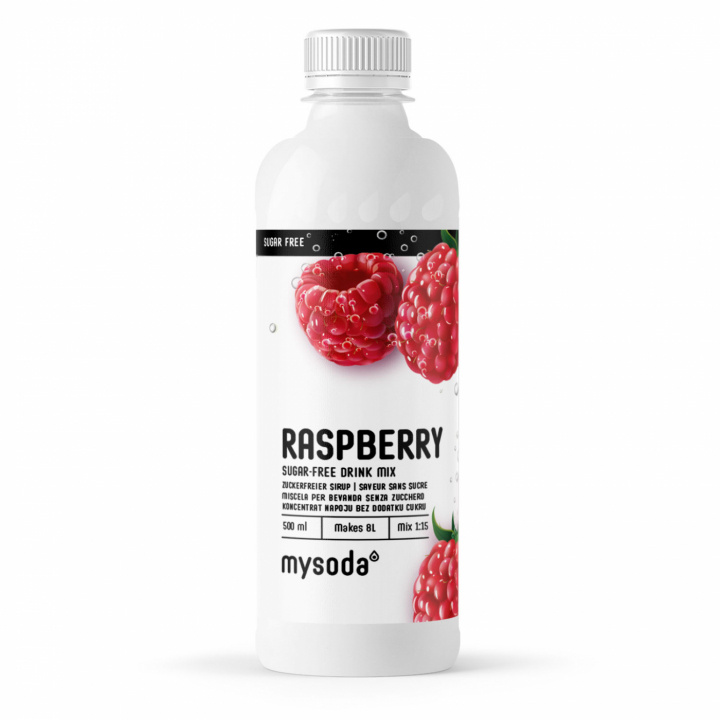 Mysoda Raspberry Sugar Free 500 ml - Ger 8L dryck i gruppen HJEM, HUS OG HAGE / Husholdningsapparater / Vann og juice / Kullsyremaskin / Smaker hos TP E-commerce Nordic AB (A22689)