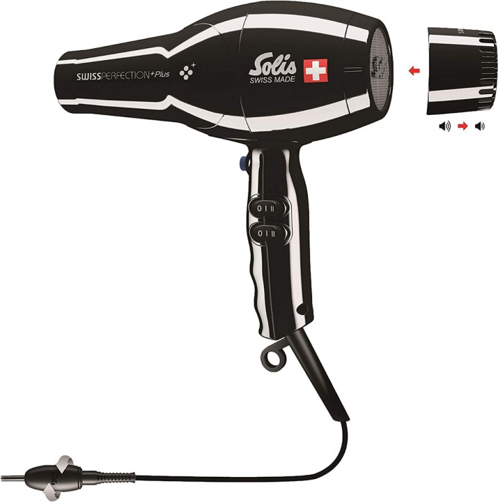 Solis Swiss Perfection Black Plus Hairdryer i gruppen HELSE OG SKJØNNHET / Hår & styling / Stylingverktøy / Hårfønere hos TP E-commerce Nordic AB (A22741)