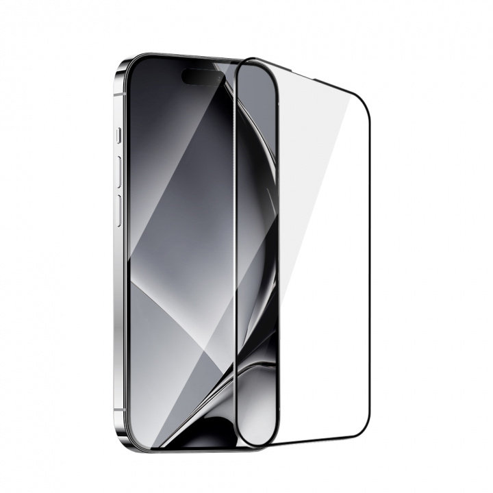 Skjermbeskytter i herdet glass med metallramme, iPhone 16 Pro i gruppen SMARTTELEFON & NETTBRETT / Mobilbeskyttelse / Apple / iPhone 16 hos TP E-commerce Nordic AB (A22744)