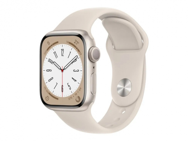 Apple Watch Series 8 41mm Starlight/Aluminium with Starlight Sportband GPS i gruppen SMARTTELEFON & NETTBRETT / Trening, hjem og fritid / Apple Watch og tilbehør / Apple Watch hos TP E-commerce Nordic AB (A22764)