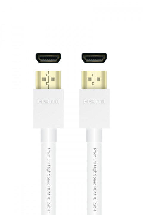 QNECT Premium høyhastighets HDMI m/Ethernet 4K UHD 18 GB, 2 m, Vit i gruppen Elektronikk / Kabler og adaptere / HDMI / Kabler hos TP E-commerce Nordic AB (A22853)