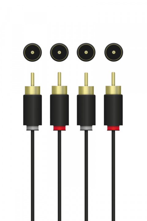 QNECT Stereo RCA-kabel, 2xRCA hann - 2xRCA hann, 3 m i gruppen Elektronikk / Kabler og adaptere / RCA / Kabler hos TP E-commerce Nordic AB (A22858)