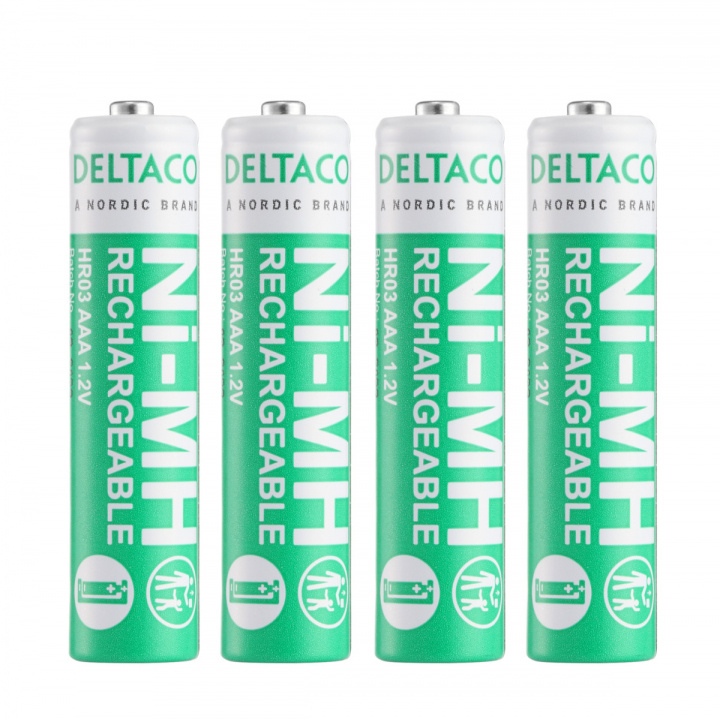 DELTACO Ultimate Ni-Mh oppladbar, LR03/AAA-størrelse, 750 mAh, 4-pk (SG) i gruppen Elektronikk / Batterier & Ladere / Oppladbare batterier / AAA hos TP E-commerce Nordic AB (A22871)