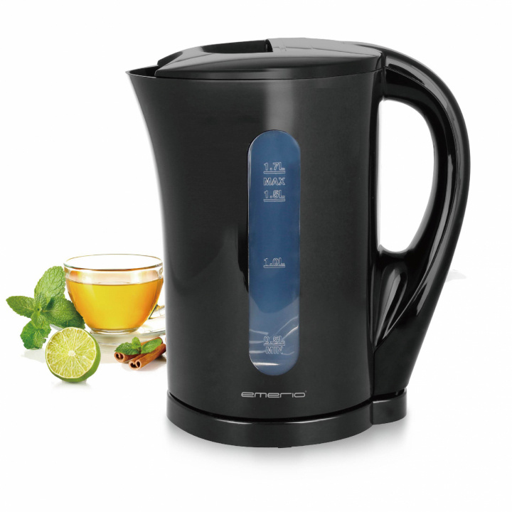 Emerio WK-123483 Water kettle 1.7L, Black i gruppen HJEM, HUS OG HAGE / Husholdningsapparater / Vann og juice / Vannkokere hos TP E-commerce Nordic AB (A22886)