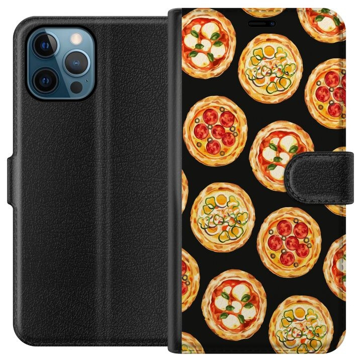 Lommeboketui til Apple iPhone 12 Pro med Pizza motiv i gruppen SMARTTELEFON & NETTBRETT / Mobilbeskyttelse / Apple / iPhone 12 hos TP E-commerce Nordic AB (A50283)