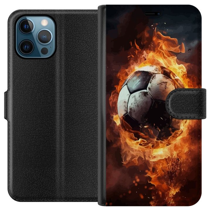 Lommeboketui til Apple iPhone 12 Pro med Fotball motiv i gruppen SMARTTELEFON & NETTBRETT / Mobilbeskyttelse / Apple / iPhone 12 hos TP E-commerce Nordic AB (A50291)