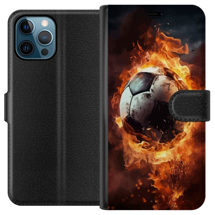 Lommeboketui til Apple iPhone 12 Pro Max med Fotball motiv i gruppen SMARTTELEFON & NETTBRETT / Mobilbeskyttelse / Apple / iPhone 12 Pro hos TP E-commerce Nordic AB (A50345)