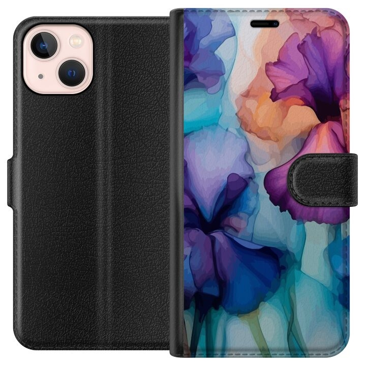 Lommeboketui til Apple iPhone 13 mini med Magiske blomster motiv i gruppen SMARTTELEFON & NETTBRETT / Mobilbeskyttelse / Apple / iPhone 13 Mini hos TP E-commerce Nordic AB (A50435)