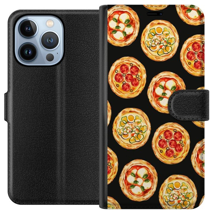 Lommeboketui til Apple iPhone 13 Pro med Pizza motiv i gruppen SMARTTELEFON & NETTBRETT / Mobilbeskyttelse / Apple / iPhone 13 Pro hos TP E-commerce Nordic AB (A50499)