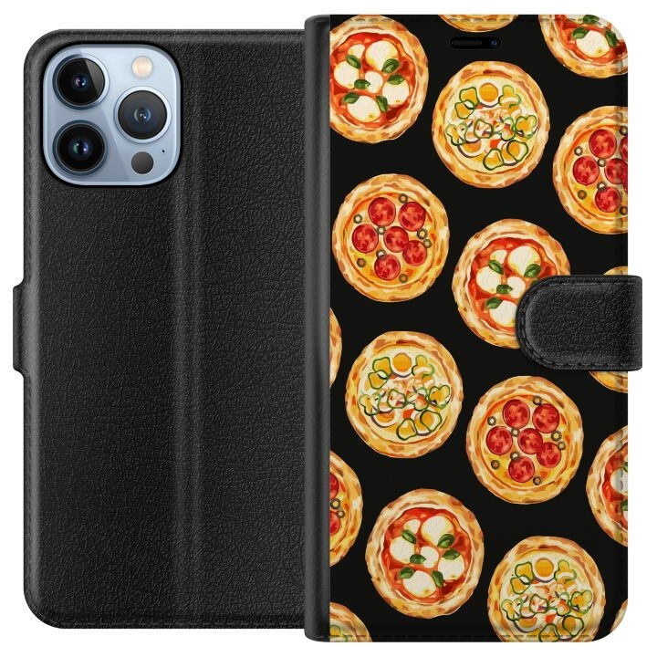 Lommeboketui til Apple iPhone 13 Pro Max med Pizza motiv i gruppen SMARTTELEFON & NETTBRETT / Mobilbeskyttelse / Apple / iPhone 13 Pro Max hos TP E-commerce Nordic AB (A50553)