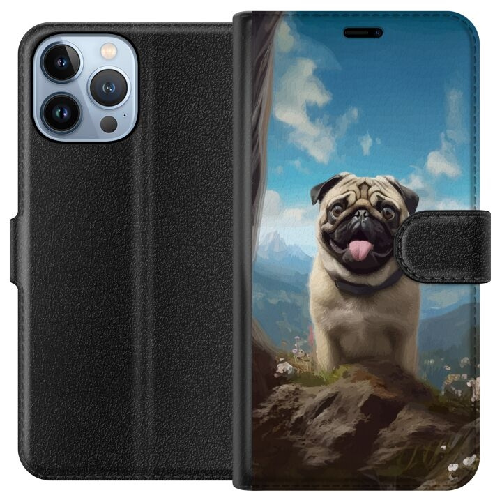 Lommeboketui til Apple iPhone 13 Pro Max med Glad Hund motiv i gruppen SMARTTELEFON & NETTBRETT / Mobilbeskyttelse / Apple / iPhone 13 Pro Max hos TP E-commerce Nordic AB (A50558)