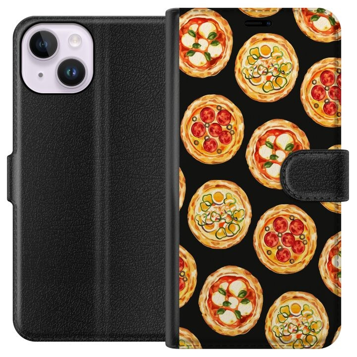 Lommeboketui til Apple iPhone 14 med Pizza motiv i gruppen SMARTTELEFON & NETTBRETT / Mobilbeskyttelse / Apple / iPhone 14 hos TP E-commerce Nordic AB (A50607)