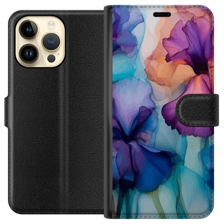 Lommeboketui til Apple iPhone 14 Pro Max med Magiske blomster motiv i gruppen SMARTTELEFON & NETTBRETT / Mobilbeskyttelse / Apple / iPhone 14 hos TP E-commerce Nordic AB (A50759)