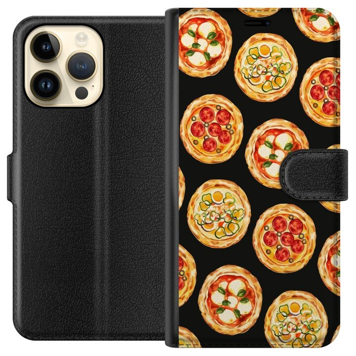 Lommeboketui til Apple iPhone 14 Pro Max med Pizza motiv i gruppen SMARTTELEFON & NETTBRETT / Mobilbeskyttelse / Apple / iPhone 14 hos TP E-commerce Nordic AB (A50769)