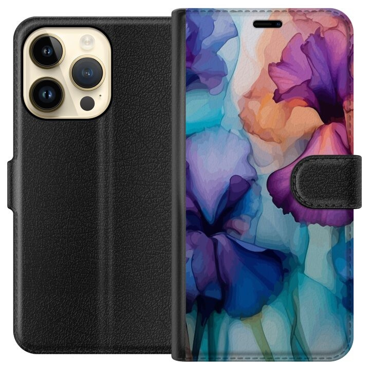 Lommeboketui til Apple iPhone 15 Pro med Magiske blomster motiv i gruppen SMARTTELEFON & NETTBRETT / Mobilbeskyttelse / Apple / iPhone 15 hos TP E-commerce Nordic AB (A50867)