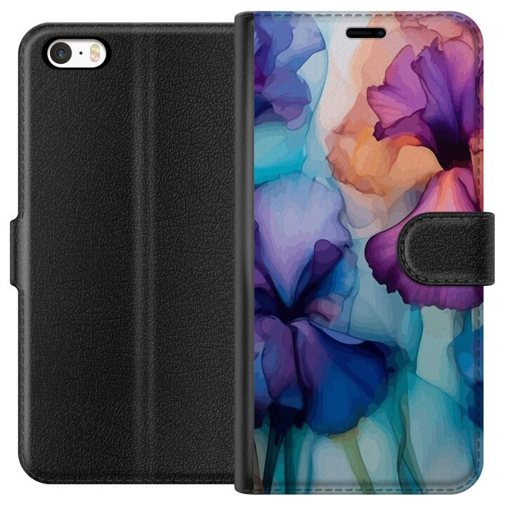 Lommeboketui til Apple iPhone 5 med Magiske blomster motiv i gruppen SMARTTELEFON & NETTBRETT / Mobilbeskyttelse / Apple / iPhone 5/5S/SE hos TP E-commerce Nordic AB (A51083)