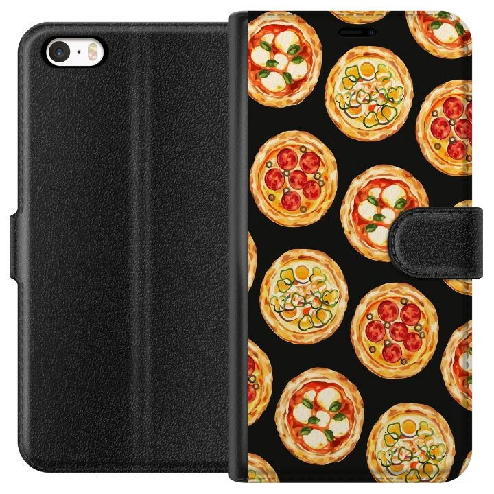 Lommeboketui til Apple iPhone 5 med Pizza motiv i gruppen SMARTTELEFON & NETTBRETT / Mobilbeskyttelse / Apple / iPhone 5/5S/SE hos TP E-commerce Nordic AB (A51093)