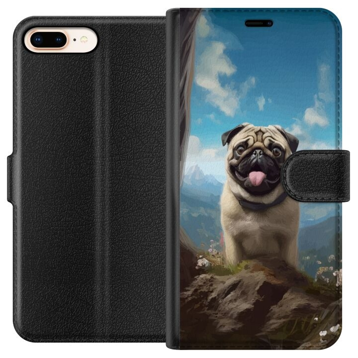 Lommeboketui til Apple iPhone 7 Plus med Glad Hund motiv i gruppen SMARTTELEFON & NETTBRETT / Mobilbeskyttelse / Apple / iPhone 7 Plus hos TP E-commerce Nordic AB (A51449)