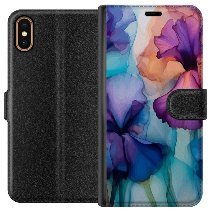 Lommeboketui til Apple iPhone X med Magiske blomster motiv i gruppen SMARTTELEFON & NETTBRETT / Mobilbeskyttelse / Apple / iPhone X/XS hos TP E-commerce Nordic AB (A51758)