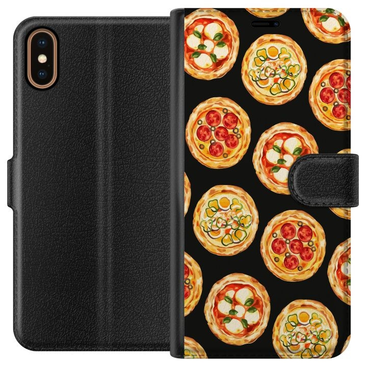 Lommeboketui til Apple iPhone X med Pizza motiv i gruppen SMARTTELEFON & NETTBRETT / Mobilbeskyttelse / Apple / iPhone X/XS hos TP E-commerce Nordic AB (A51768)