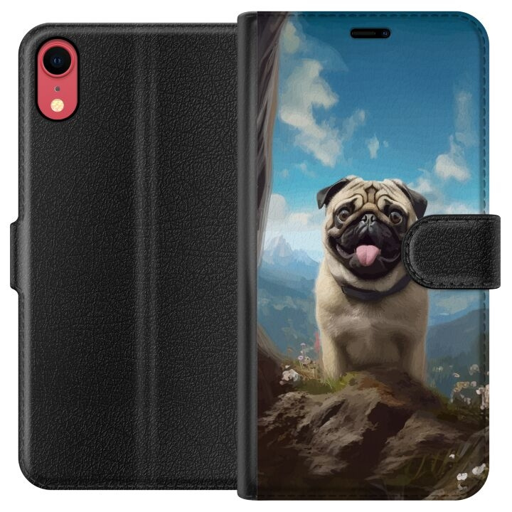 Lommeboketui til Apple iPhone XR med Glad Hund motiv i gruppen SMARTTELEFON & NETTBRETT / Mobilbeskyttelse / Apple / iPhone XR hos TP E-commerce Nordic AB (A51827)