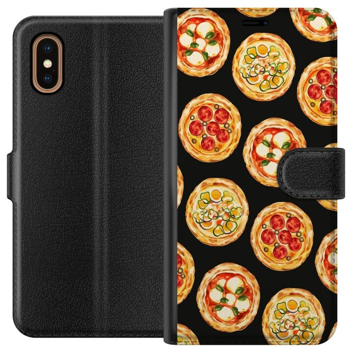 Lommeboketui til Apple iPhone XS Max med Pizza motiv i gruppen SMARTTELEFON & NETTBRETT / Mobilbeskyttelse / Apple / iPhone XS Max hos TP E-commerce Nordic AB (A51930)