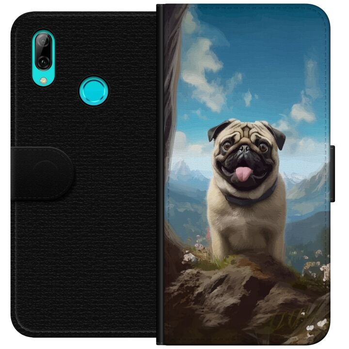 Lommeboketui til Huawei P smart 2019 med Glad Hund motiv i gruppen SMARTTELEFON & NETTBRETT / Mobilbeskyttelse / Huawei/Honor hos TP E-commerce Nordic AB (A52745)