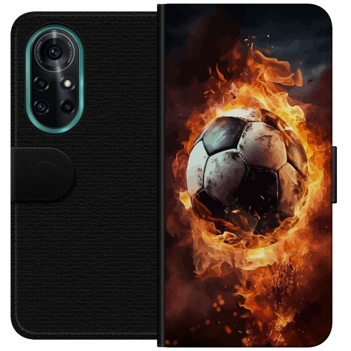 Lommeboketui til Huawei nova 8 Pro med Fotball motiv i gruppen SMARTTELEFON & NETTBRETT / Mobilbeskyttelse / Huawei/Honor hos TP E-commerce Nordic AB (A52964)