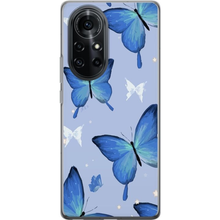 Mobildeksel til Huawei nova 8 Pro med Blå sommerfugler motiv i gruppen SMARTTELEFON & NETTBRETT / Mobilbeskyttelse / Huawei/Honor hos TP E-commerce Nordic AB (A52986)