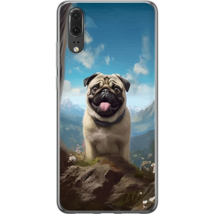 Mobildeksel til Huawei P20 med Glad Hund motiv i gruppen SMARTTELEFON & NETTBRETT / Mobilbeskyttelse / Huawei/Honor hos TP E-commerce Nordic AB (A53042)