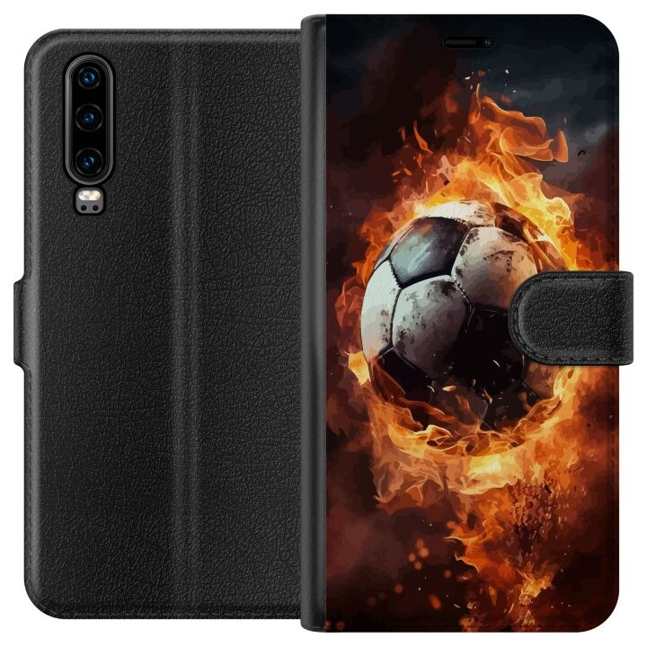 Lommeboketui til Huawei P30 med Fotball motiv i gruppen SMARTTELEFON & NETTBRETT / Mobilbeskyttelse / Huawei/Honor hos TP E-commerce Nordic AB (A53180)