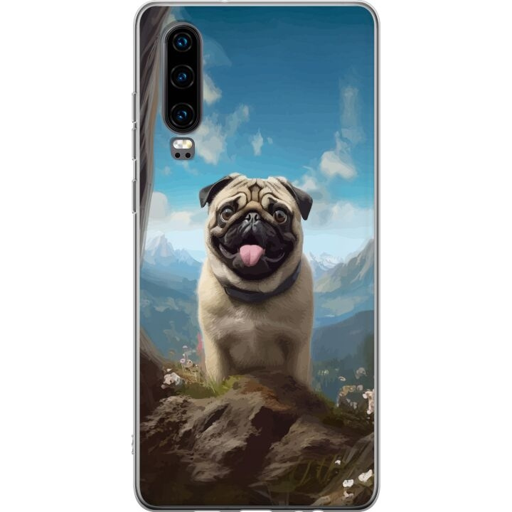 Mobildeksel til Huawei P30 med Glad Hund motiv i gruppen SMARTTELEFON & NETTBRETT / Mobilbeskyttelse / Huawei/Honor hos TP E-commerce Nordic AB (A53204)