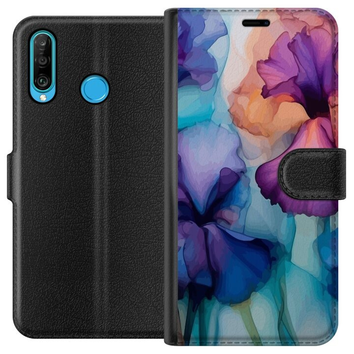 Lommeboketui til Huawei P30 lite med Magiske blomster motiv i gruppen SMARTTELEFON & NETTBRETT / Mobilbeskyttelse / Huawei/Honor hos TP E-commerce Nordic AB (A53216)