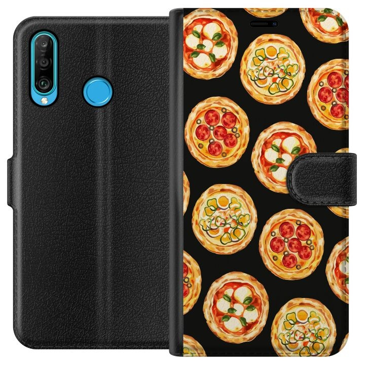 Lommeboketui til Huawei P30 lite med Pizza motiv i gruppen SMARTTELEFON & NETTBRETT / Mobilbeskyttelse / Huawei/Honor hos TP E-commerce Nordic AB (A53226)