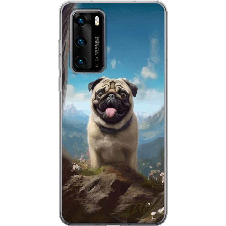 Mobildeksel til Huawei P40 med Glad Hund motiv i gruppen SMARTTELEFON & NETTBRETT / Mobilbeskyttelse / Huawei/Honor hos TP E-commerce Nordic AB (A53366)