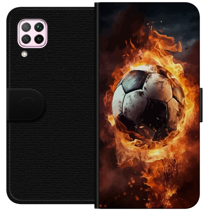 Lommeboketui til Huawei P40 lite med Fotball motiv i gruppen SMARTTELEFON & NETTBRETT / Mobilbeskyttelse / Huawei/Honor hos TP E-commerce Nordic AB (A53396)