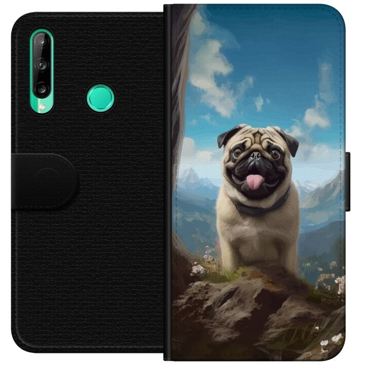 Lommeboketui til Huawei P40 lite E med Glad Hund motiv i gruppen SMARTTELEFON & NETTBRETT / Mobilbeskyttelse / Huawei/Honor hos TP E-commerce Nordic AB (A53474)