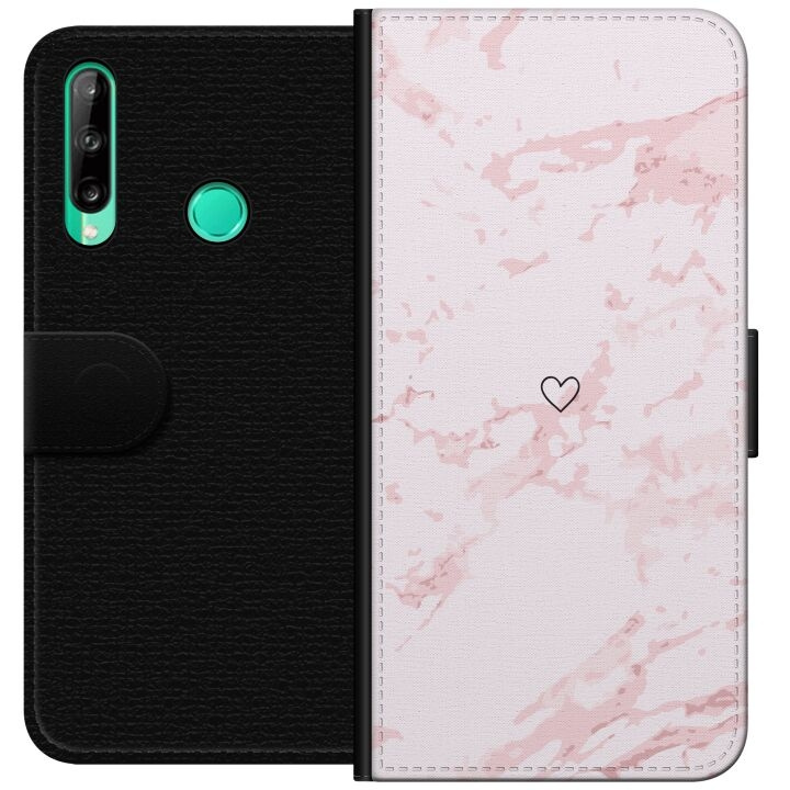 Lommeboketui til Huawei P40 lite E med Rosa Hjerte motiv i gruppen SMARTTELEFON & NETTBRETT / Mobilbeskyttelse / Huawei/Honor hos TP E-commerce Nordic AB (A53479)