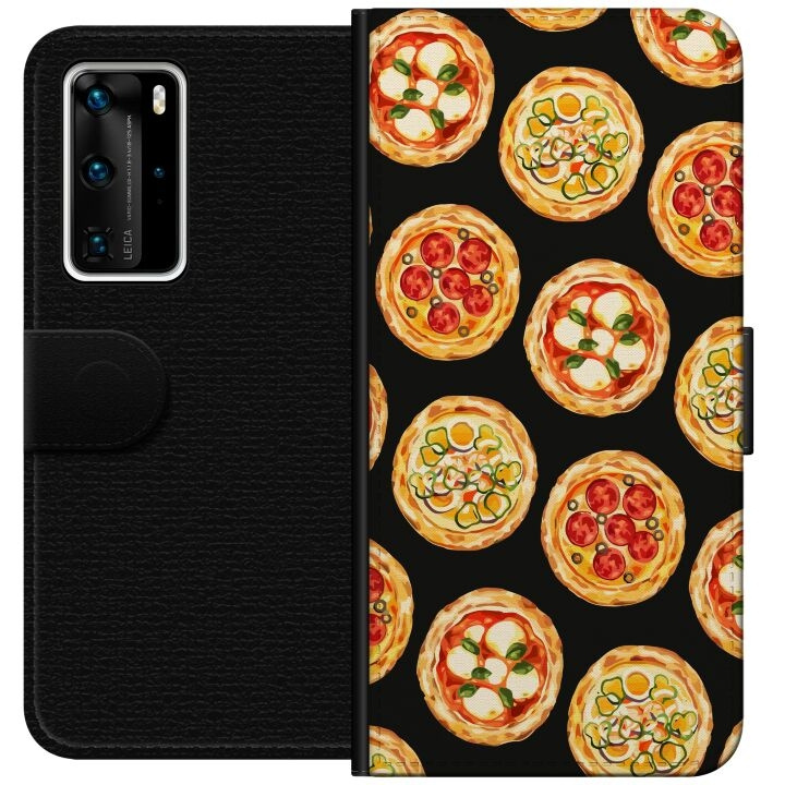 Lommeboketui til Huawei P40 Pro med Pizza motiv i gruppen SMARTTELEFON & NETTBRETT / Mobilbeskyttelse / Huawei/Honor hos TP E-commerce Nordic AB (A53523)