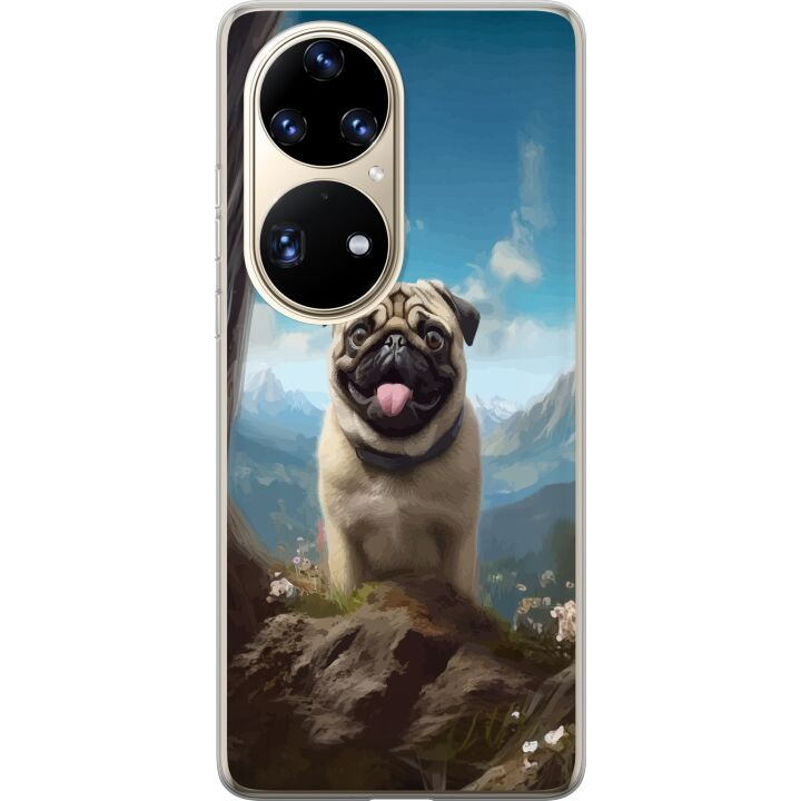 Mobildeksel til Huawei P50 Pro med Glad Hund motiv i gruppen SMARTTELEFON & NETTBRETT / Mobilbeskyttelse / Huawei/Honor hos TP E-commerce Nordic AB (A53582)