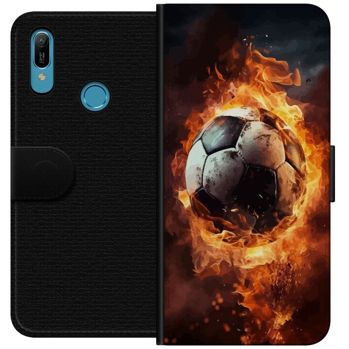 Lommeboketui til Huawei Y6 (2019) med Fotball motiv i gruppen SMARTTELEFON & NETTBRETT / Mobilbeskyttelse / Huawei/Honor hos TP E-commerce Nordic AB (A53798)