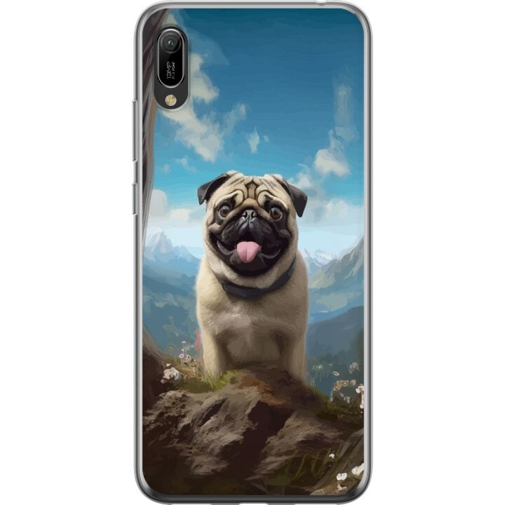 Mobildeksel til Huawei Y6 Pro (2019) med Glad Hund motiv i gruppen SMARTTELEFON & NETTBRETT / Mobilbeskyttelse / Huawei/Honor hos TP E-commerce Nordic AB (A53874)