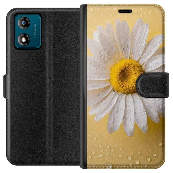 Lommeboketui til Motorola Moto E13 med Porselensblomst motiv i gruppen SMARTTELEFON & NETTBRETT / Mobilbeskyttelse / Motorola hos TP E-commerce Nordic AB (A53963)