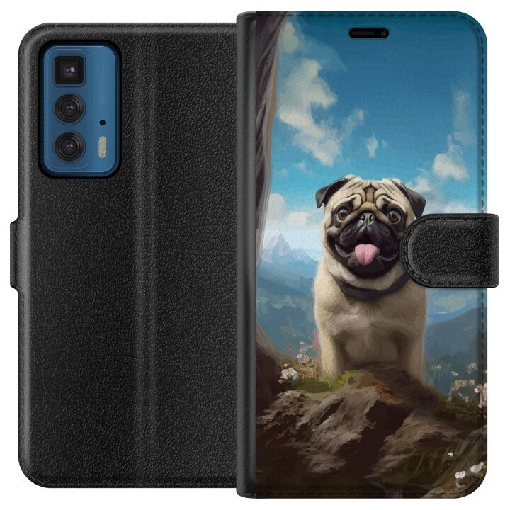 Lommeboketui til Motorola Edge 20 Pro med Glad Hund motiv i gruppen SMARTTELEFON & NETTBRETT / Mobilbeskyttelse / Motorola hos TP E-commerce Nordic AB (A54062)