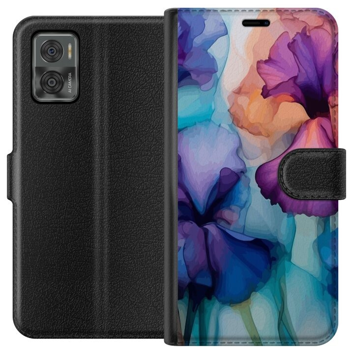 Lommeboketui til Motorola Moto E22i med Magiske blomster motiv i gruppen SMARTTELEFON & NETTBRETT / Mobilbeskyttelse / Motorola hos TP E-commerce Nordic AB (A54128)