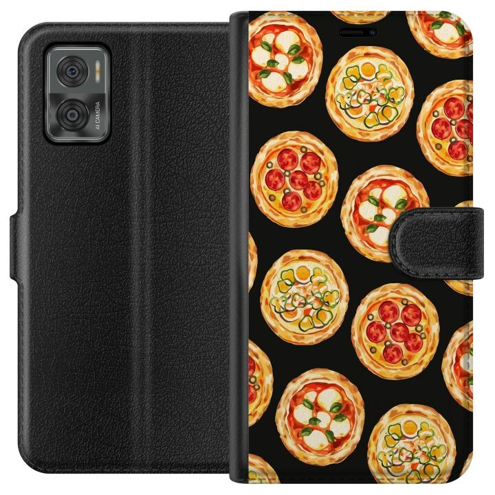 Lommeboketui til Motorola Moto E22i med Pizza motiv i gruppen SMARTTELEFON & NETTBRETT / Mobilbeskyttelse / Motorola hos TP E-commerce Nordic AB (A54138)