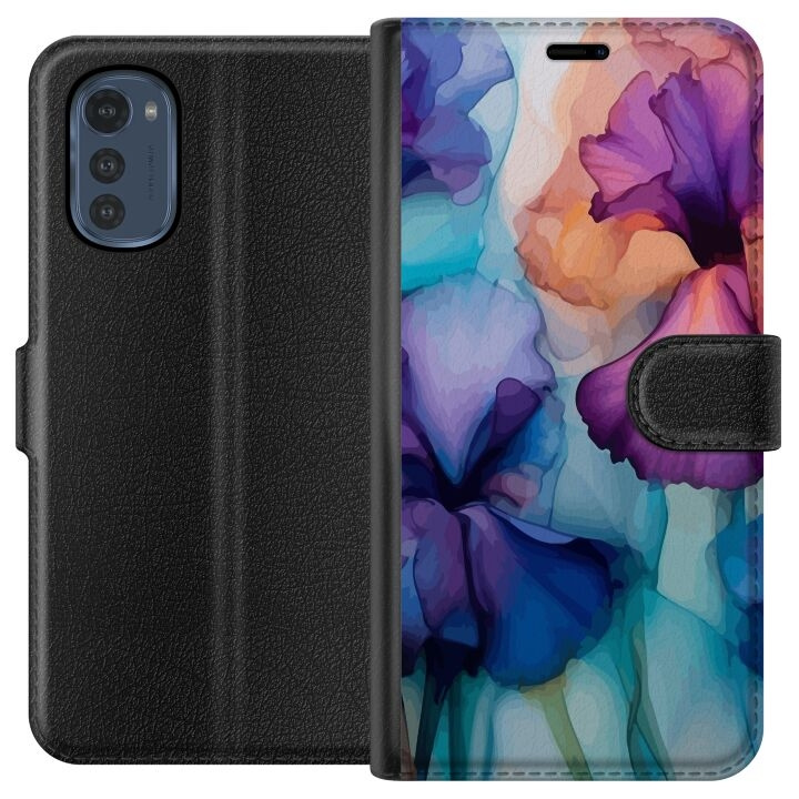 Lommeboketui til Motorola Moto E32s med Magiske blomster motiv i gruppen SMARTTELEFON & NETTBRETT / Mobilbeskyttelse / Motorola hos TP E-commerce Nordic AB (A54236)